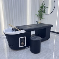 Fauteuil de lavage de cheveux design moderne avec circulation d'eau et bassin en céramique, équipement de spa pour table-lit de shampoing thaïlandaise dans les hôtels