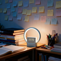 2026 Neue Aufwachlampe mit Weißem Rauschen, Schlafleuchte mit BT-Lautsprecher, Wecker und Nachtlicht, Eingebaute 5 Weiße Geräusche