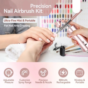 Super Stable Airbrush <b>Kit</b> 25 PSI Rechargeable Dual Mode 0.3mm Nozzle for <b>Gel</b> Nail Ombre French Art and Makeup Portable - Product Image 2