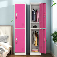 Armoire contemporaine en acier réglable avec serrure |   Armoire de rangement pour équipement sportif scolaire et de gymnastique, facile à assembler