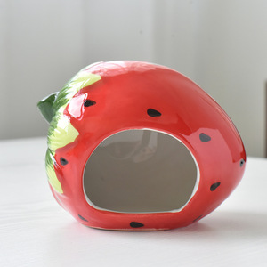 <span class=keywords><strong>Hamster</strong></span> en céramique dissimulé pour petit Animal, maison en forme de fraise et de pastèque, - Product Image 5