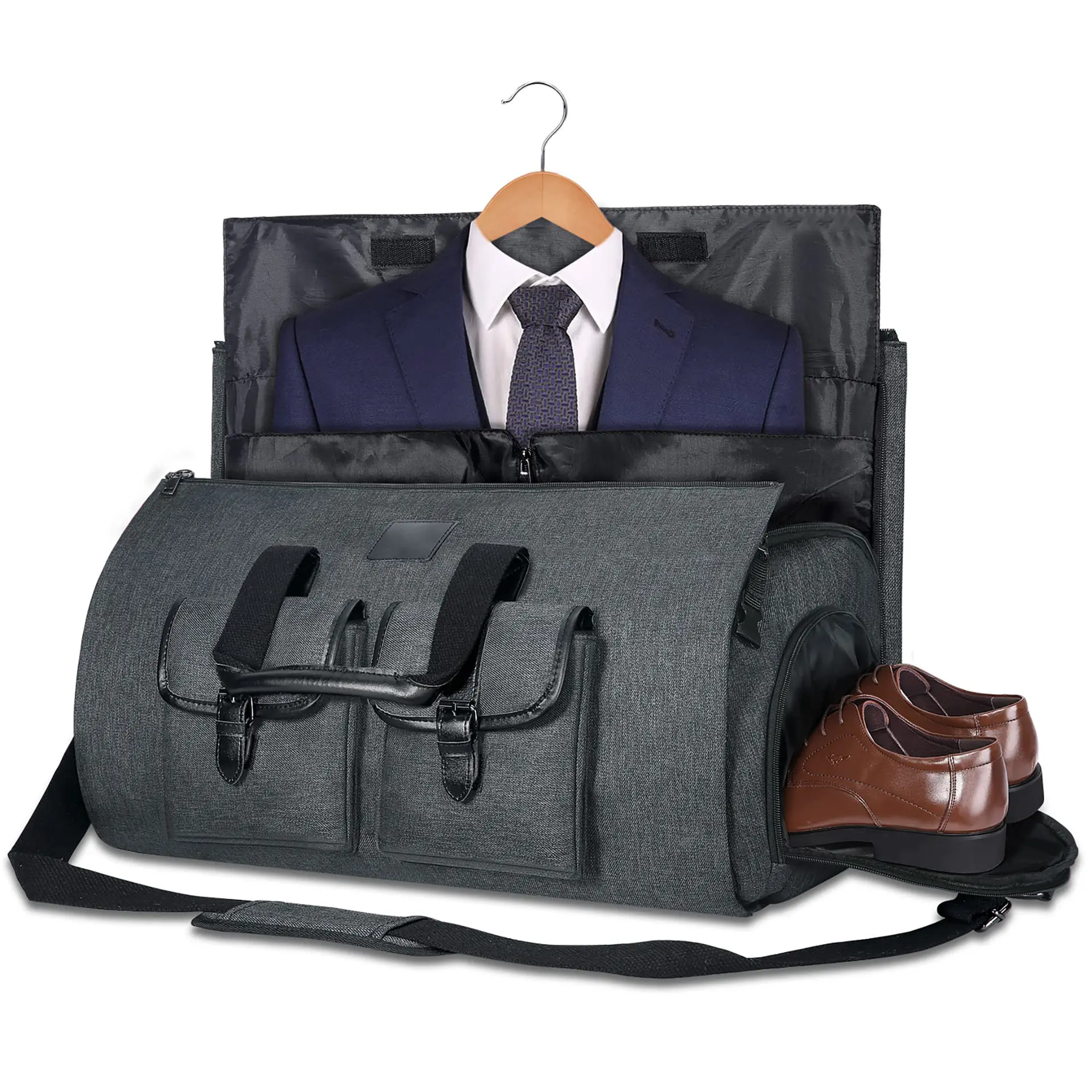 กระเป๋าผ้าอ๊อกซ์ฟอร์ดกันน้ำแบบแขวน2 in 1สำหรับผู้ชายกระเป๋าใส่เสื้อผ้าทรงดัฟเฟิลกันน้ำออกแบบได้ตามต้องการ