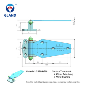 บานพับปรับระดับได้แบบใบยาวเรียว SS 304, บานพับ<span class=keywords><strong>ประตู</strong></span>บรรทุกหนักสำหรับรถบรรทุกห้องเย็นและ<span class=keywords><strong>ตู้</strong></span>เตาอบอุตสาหกรรม - Product Image 3