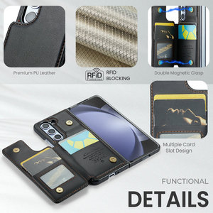 Caseme เคสสำหรับ Samsung Galaxy Z Z Fold 5พร้อมขาตั้ง3 in 1มีช่องใส่บัตรเครดิตฝาพับสำหรับ Galaxy Z 5 4 3 - Product Image 2