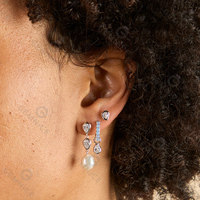 Gemnel bon prix charme haute qualité délicate personnalisée 925 argent Moissanite perle cristal goutte goujons boucle d'oreille