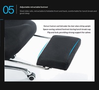 Fauteuil de bureau inclinable moderne en tissu maillé avec repose-pieds pivotant et réglable en hauteur pour gamer