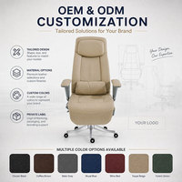 Fauteuil de bureau moderne inclinable électrique intelligent en cuir véritable avec vérin à gaz BIFMA, accoudoirs réglables en aluminium et mousse de latex pour hôtel et domicile