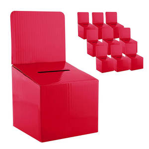 Marspark 24 Pcs Black Ballot / Suggestion Boxes – 6 X 6 X 12 Inch Cardboard Ticket Case With Slot For Voting, Fundraising, Feedback