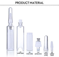 5ml 10ml rouleau en métal de haute qualité rouleau en plastique sans air sur bouteille de seringue pour sérum crème pour les yeux