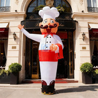 Ballon publicitaire 3M Air Dancer Chef agitant la main pour la promotion de restaurants et la publicité, gonflables pour la restauration