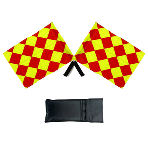 Banderas de juez de línea telescópico giradas de calidad superior Bandera de árbitro auxiliar roja y amarilla - Product Image 1