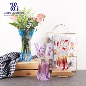 Vase en verre cristal de luxe moderne, design Art Déco, coloré par pulvérisation, pour ornement de maison, décoration de mariage, vase à bourgeons - Product Image 3
