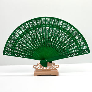 Abanico de Mano de Bambú y Seda Tallado de Alta Calidad para Bodas, Abanico Plegable Pintado a Mano Multicolor Personalizado y Portátil - Product Image 4