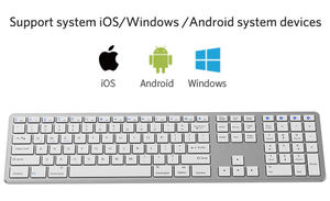 Clavier d'ordinateur portable sans fil Bluetooth blanc avec disposition en hébreu et russe - Product Image 3