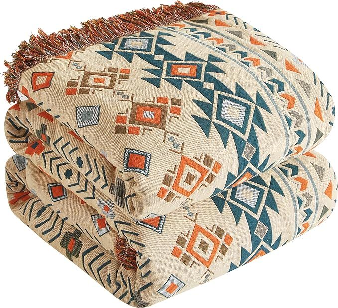 Boho Throw Bed Blankets Decor Cotton