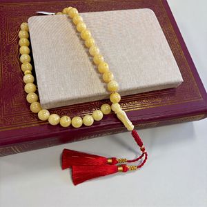 NAM01 <span class=keywords><strong>Rosario</strong></span> in Ambra Gialla Russa Baltica di Alta Qualità, Perle da 10mm, <span class=keywords><strong>Rosario</strong></span> Musulmano in Ambra Naturale - Product Image 1
