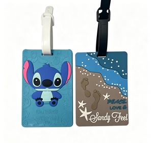 Étiquette de bagage personnalisée en caoutchouc avec porte-billetterie portable, sangle en PVC / boucle en plastique / carte en papier pour bagages de voyage, hôtels et événements - Product Image 2