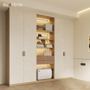 Sofeyia personalizable de madera blanca de 4 puertas armario moderno diseño coreano muebles de dormitorio para uso doméstico - Product Image 3