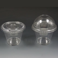 Gobelets en plastique PET personnalisés avec logo, 8/10/12/16/24 oz, avec couvercles plats pour café, lait, thé, usage commercial