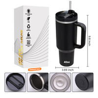 Produk Terlaris 2026 Mug Perjalanan Terisolasi Termos Stainless Steel 40oz Tumbler Dengan Pegangan dan Sedotan untuk Dicetak