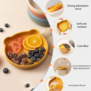 Plato de Silicona Redondo con Forma de Oso, Certificado para Uso Alimentario, Libre de BPA, Plato de Silicona Colorido de Grado Alimentario - Product Image 3