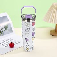 Nouvelle tasse isotherme portable en acier inoxydable de 30 oz grande capacité avec paille pour voiture, idéale pour l'extérieur, cadeau parfait