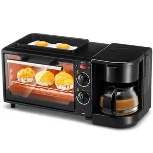 Huishoudelijke Apparatuur Elektrische Koffie 3 In 1 Ontbijt Machine Ontbijt Maker Met Toast Oven