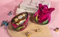Boîte en fer blanc en forme de rose Baodenda, très vendue, élégante, couleur magenta, pour bonbons, chocolats, snacks, chewing-gums, cadeaux de mariage