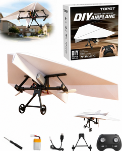 Kit de moteur pour <span class=keywords><strong>avion</strong></span> en papier EPT RC, <span class=keywords><strong>avion</strong></span> télécommandé DIY avec stabilisateur gyroscopique, double hélices, pliable, <span class=keywords><strong>jouet</strong></span> éducatif STEM - Product Image 1
