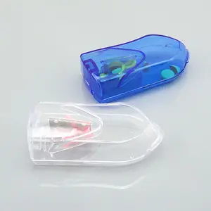 Portable Clear Pill Splitter Effective Finger Protecting Cutter With Safe Shield For Big And Small Pills Vitamin
