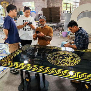 Dalles en pierre frittée à veinage or <span class=keywords><strong>blanc</strong></span> de Foshan 1200x2400 grand format, carreaux en porcelaine haute brillance pour la décoration murale <span class=keywords><strong>et</strong></span> de sol de luxe - Product Image 3