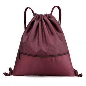 420d Polyester Sports Storage Drawstring Bags Custom Logo Fitness Drawstring Bag With Zipper Pocket Promotion Drawstring Bag - Product Image 3