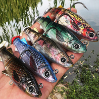 Leurre de pêche WildTrek Lead 8cm-13cm à queue souple bionique avec yeux lumineux 3D et hameçon barbelé pour la merluche