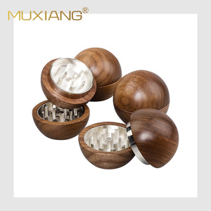 Muxiang Wooden Smoke Grinder Round Metal Inner Parts Customizable For Smoking Accessories - Product Image 5