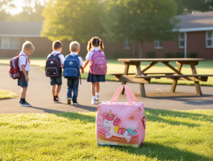 Lonchera térmica infantil de dibujos animados 600D con cierre de cremallera para uso escolar - Product Image 2