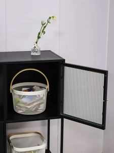Moderno Mueble de Exhibición para <span class=keywords><strong>Vino</strong></span> y Whisky, Color Negro, con Detalles Metálicos, para Almacenamiento en el Hogar, Cocina, Sala de Estar o Comedor - Product Image 2