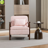 Fauteuil d'appoint moderne en stock aux États-Unis pour salon, chaise de lecture rembourrée avec rangement, cadre en bois massif, fauteuil lounge 1446