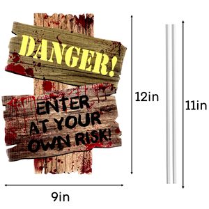 Halloween Yard Sign Set Chủ Đề Kinh Dị Đảng In Kỹ Thuật Số Bảng Quảng Cáo Caution Cảnh Báo Dấu Hiệu Ngoài Trời Vườn Lawn - Product Image 3
