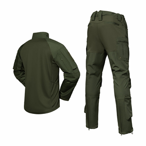 Chemise et <span class=keywords><strong>pantalon</strong></span> de combat A7, uniforme durable, combinaison d'entraînement élastique camouflage vert olive - Product Image 5