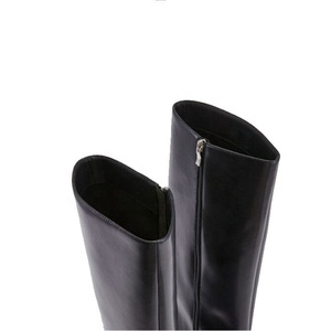 Botas de Invierno Estilo Occidental para Mujer, Tacón Alto Delgado, Punta Puntiaguda, Parte Superior de PU, Botas Altas por Encima de la Rodilla - Product Image 6