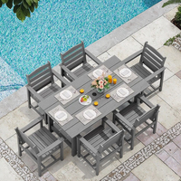 Ingénierie hôtelière Tables et chaises d'extérieur en aluminium pouvant accueillir plusieurs personnes Ensemble table et chaises d'extérieur de jardin