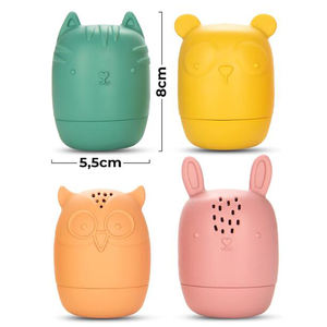 Consegna rapida 100% per uso alimentare BPA in Silicone per bambini giocattoli per bambini 4 pz animali Spray acqua set giocattolo per il bagno - Product Image 2