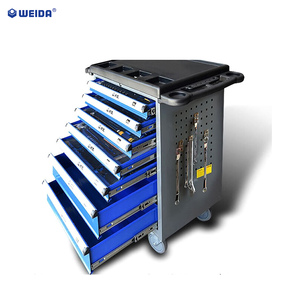 Armoire de rangement industrielle en métal à 7 tiroirs, robuste, avec roulettes, chariot à outils mobile moderne en acier, capacité de charge de 400 kg - Product Image 2