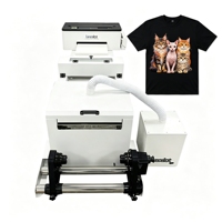 Machine d'impression DTF A3 L1800 avec secoueur de poudre et sécheur à rouleaux 2-en-1 sans prétraitement pour sweats à capuche, casquettes et chaussures