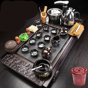 Service à thé électrique automatique de style Kung Fu chinois avec plateau, théière, tasses et <span class=keywords><strong>Gaiwan</strong></span>, idéal pour cadeau d'affaires et bureau - Product Image 4