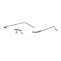 NWOG T1674 Nouvelle Arrivée Monture de Lunettes Carrée en Métal Solide Tendance Classique Simple Sans Monture Universelle Anti-Lumière Bleue