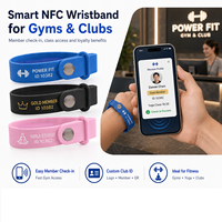 Bracelet NFC RFID en PVC personnalisé pour la gestion des accès en salle de sport, club de fitness, contrôle d'admission, réservation de cours, programme de fidélisation avec logo
