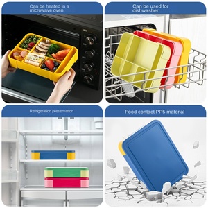 Multicolor Pattern 5 Compartment Bento Box Kids Lightness <b>Lunch</b> Box Bento <b>Set</b> for Children <b>Set</b> for School - Product Image 4