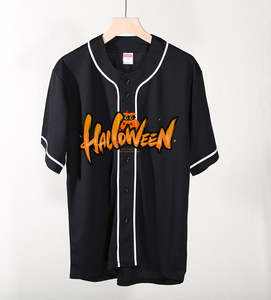 Camiseta de béisbol deportiva transpirable con bordado abotonado vintage americano personalizado con impresión por sublimación completa - Product Image 2