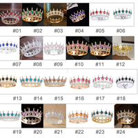 Couronne de mariée baroque européenne très vendue, diadèmes ronds en alliage de strass et goutte d'eau Design Sense, couronnes de fête d'anniversaire et de mariage